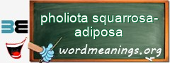 WordMeaning blackboard for pholiota squarrosa-adiposa